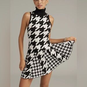 Rachel Antonoff Black and White Houndstooth Mini Dress